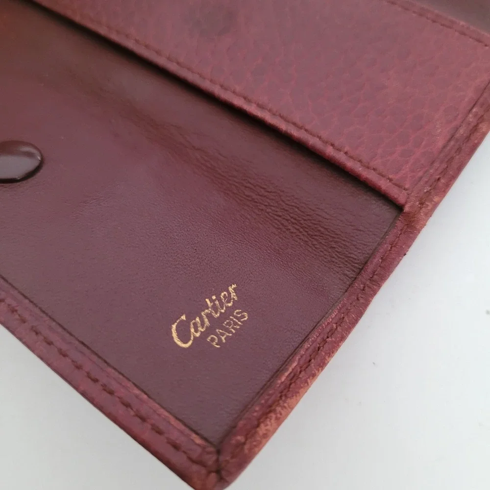 Cartier Paris Vintage Burgundy Leather 4 Hook Key Holder Wallet Must de Cartier